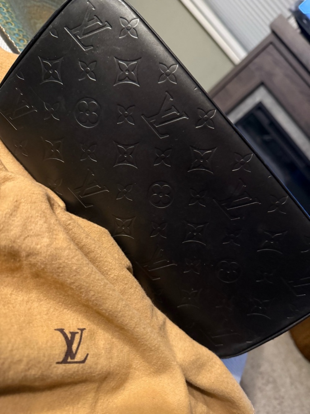 Louis Vuitton Vintage Monogram Noir Mat Stockton Tote w/ LV Dusty - Picture 6 of 13